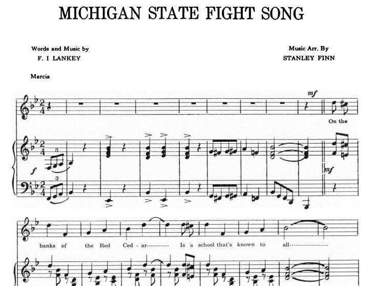 Free michigan fight song sheet music